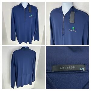 Greyson NWT Siasconset 1/4 Zip Golf Pullover XXL Maltese Blue Growth Energy Logo